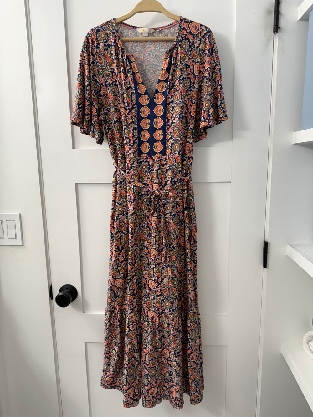 Boden Maxi Dress with Navy Placket - Picture 14 of 14